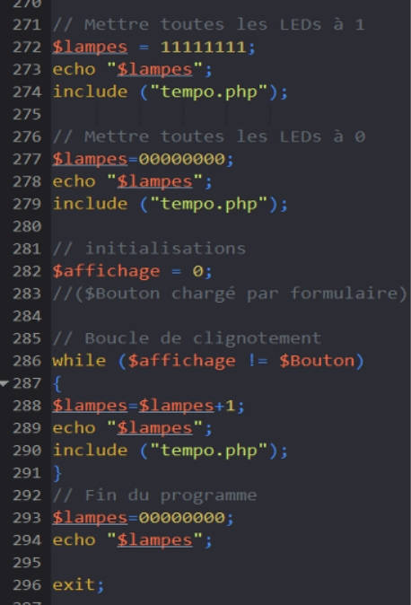 Programme en langage volu du calculateur