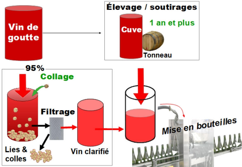 Collage et filtrage. Embouteillage 