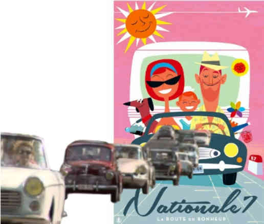 Nationale 7 route des vacances en tapes