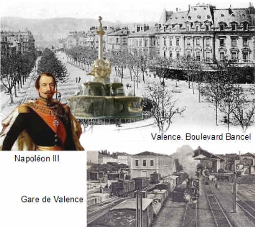 Les boulevards de Valence et la fontaine monumentale 