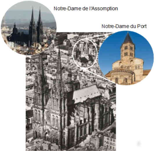 Cathdrale Notre-Dame Assomption pierre noire Volvic Charbonniers Pape Urbain II