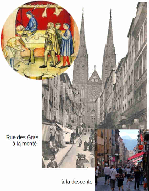 Clermont-Ferrand rue des Gras Place de Jaude St-Pierre-des-Minimes